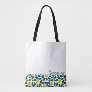 Bolsa Tote Limão Squeeze the Day, Cítrico Desenhado à Mão