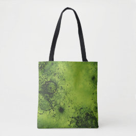 Bolsa Tote Lime Green Grunge with Black Accents