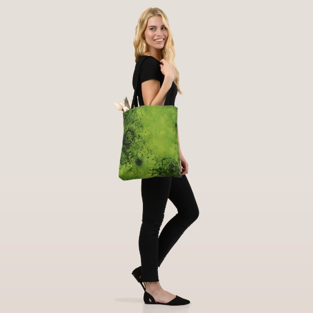 Bolsa Tote Lime Green Grunge with Black Accents (No(a) Modelo)