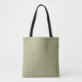 Bolsa Tote Lime Green Plaid Classic Pattern Retro