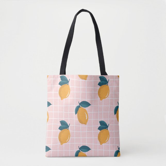 Bolsa Tote Limões, geometria retrorreflectora, padrão perfeit (Frente)