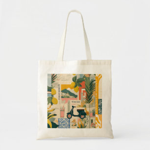 Bolsa Tote Limões Mediterrâneos Amarelos Vintage Costa Italia