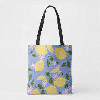 Bolsa Tote Limões no Saco de Tota Periwinkle