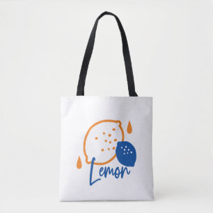 Bolsa Tote Limon Line Art minimalista - Fruta moderna de citr