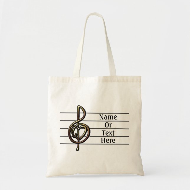 Bolsa Tote Limpeza de Funcionarios de Música Simples Personal (Frente)