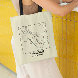 Bolsa Tote Lincoln, Lincolnshire City Map Tote Bag