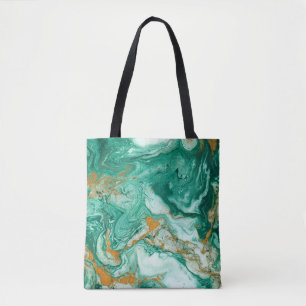 Bolsa Tote Linda abstrato. Ouro e grama escura
