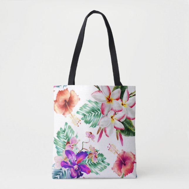Bolsa Tote Linda aquarela Floral (Frente)