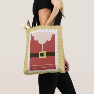 Bolsa Tote Linda aquarela Santa Claus Xmas Red Retro