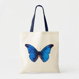 Bolsa Tote Linda arte de colheita da borboleta Blue Monrach