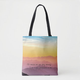 Bolsa Tote Linda cena matinal com escritura.