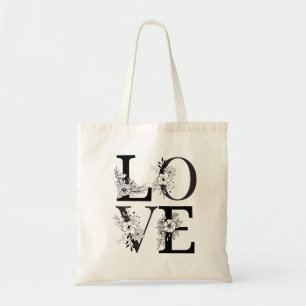 Bolsa Tote Linda e elegante amor floral moderno Tote Bag