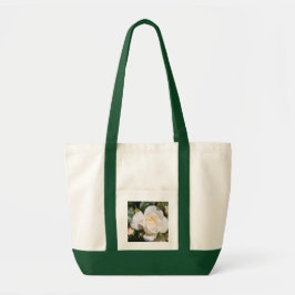 Bolsa Tote linda flor branca de rosa. amor e romance