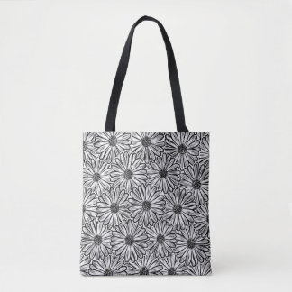 Bolsa Tote Linda Flor de Margarida, Ilustração de Meio-Tons