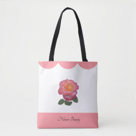 Bolsa Tote Linda Flor de Rosa Natureza