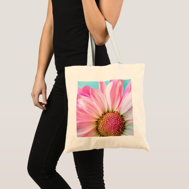 Bolsa Tote Linda Flor Rosa Fechar Foto (Frente (produto))