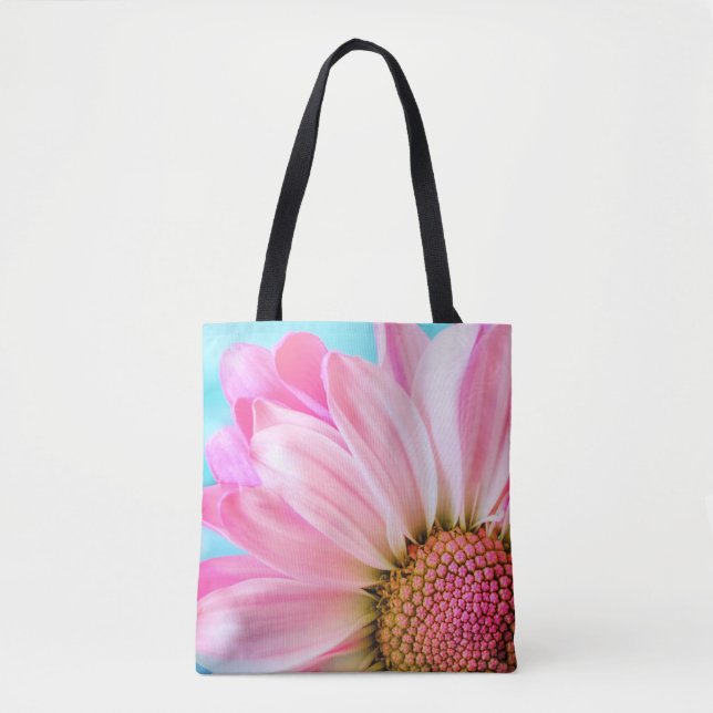 Bolsa Tote Linda Flor Rosa Fechar Foto (Frente)