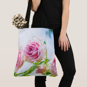 Bolsa Tote Linda flor rosa rosa rosa no jardim