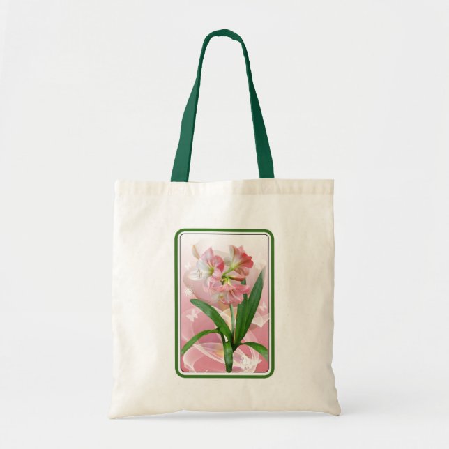 Bolsa Tote Linda Floral Themed Amaryllis (Frente)