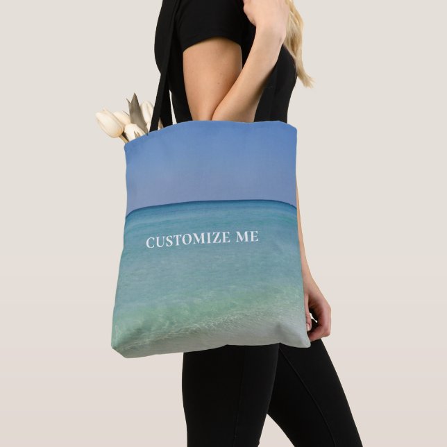 Bolsa Tote Linda Foto de Praia Férias de Verão Personalizadas (Close Up)
