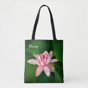 Bolsa Tote Linda Foto Personalizada do Flor de Lotus