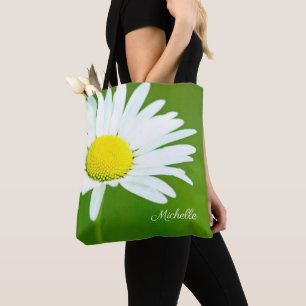 Bolsa Tote Linda margarida branca personalizada