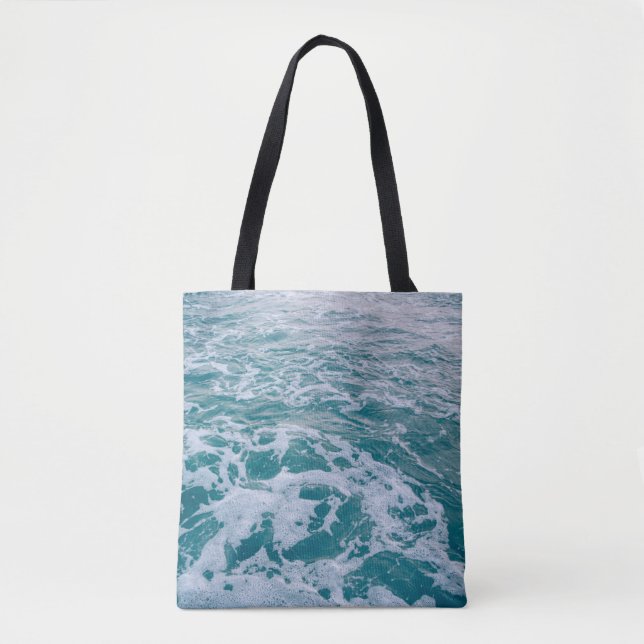 Bolsa Tote Linda mármore do mar ondas texturehipster, backgro (Frente)