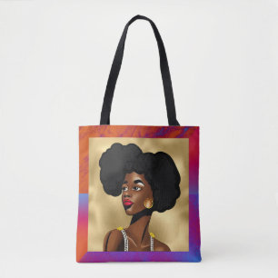 Bolsa Tote Linda Mulher Estilo Afrocêntrica