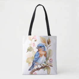 Bolsa Tote Linda pintura de aquarela Bluebird
