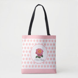 Bolsa Tote Linda rosa rosa e Bolinhas
