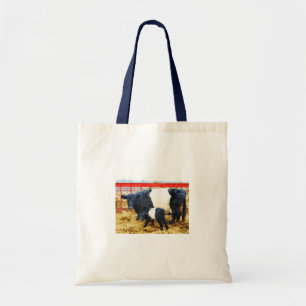 Bolsa Tote Linda vaca galloway cinta e aquarela de vitelo