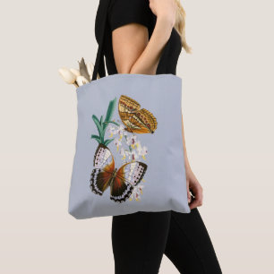 Bolsa Tote Linda Vintage Floral Butterfly Ilustração