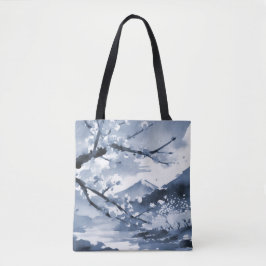 Bolsa Tote Lindas Elegantes Flores de Cerejeira Japonesas