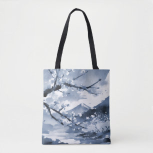Bolsa Tote Lindas Elegantes Flores de Cerejeira Japonesas