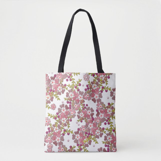 Bolsa Tote Lindas flores de vidro (Frente)