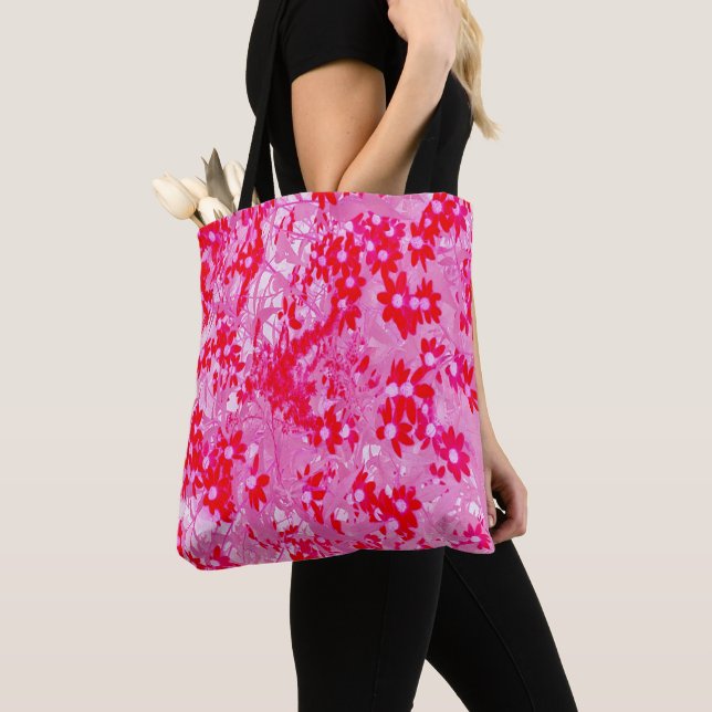 Bolsa Tote Lindas Flores Vermelhas (Close Up)