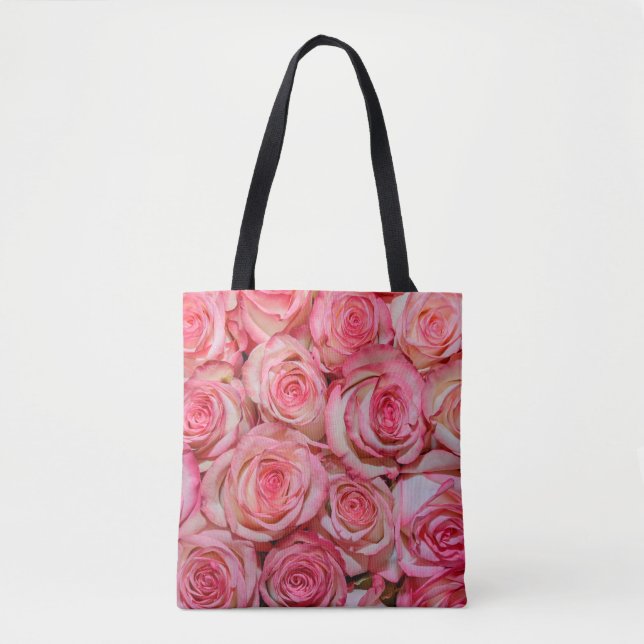 Bolsa Tote Lindas rosas rosa (Frente)
