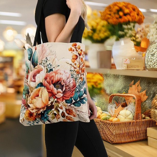 Bolsa Tote Lindo buquê boho de outono (Criador carregado)