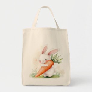 Bolsa Tote Lindo Coelho de Água-forte da Primavera Cenoura