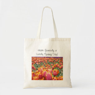 Bolsa Tote Lindo Dia de Primavera! Saco de Compras de Flores