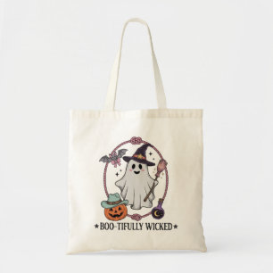 Bolsa Tote Lindo e Sinistro Fantasma de Bruxa Halloween