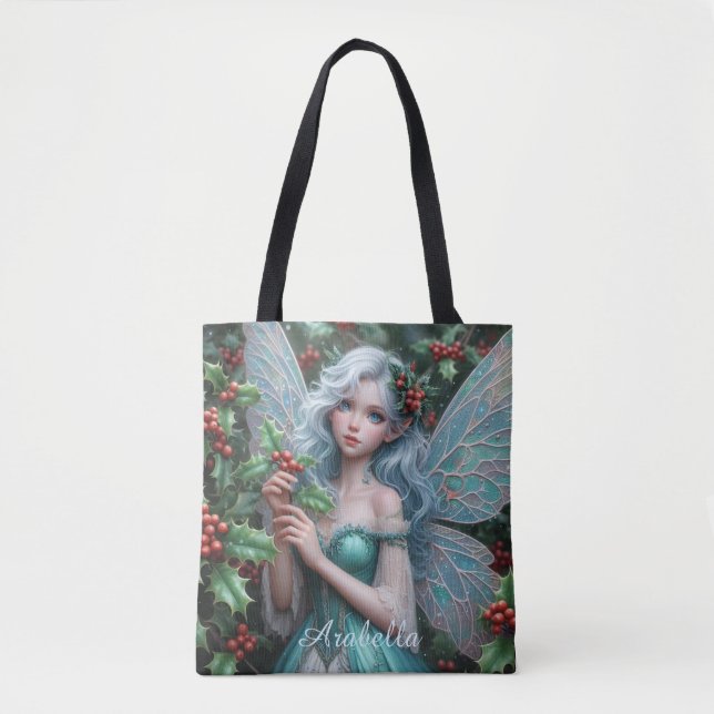 Bolsa Tote Lindo Fada de dezembro em Holly (Frente)