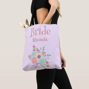 Bolsa Tote Lindo floral roxo e rosa