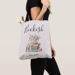 Bolsa Tote Lindo Floral Vintage Literário
