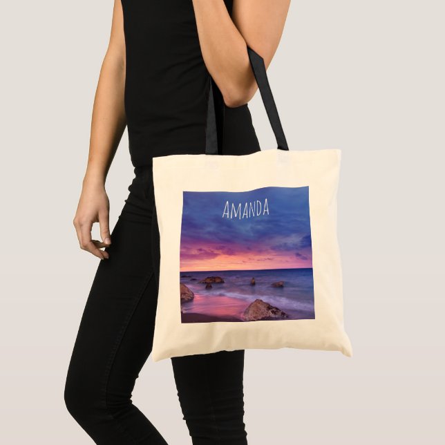 Bolsa Tote Lindo Fotografia Costeira Sunset (Frente (produto))