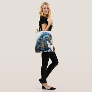 Bolsa Tote Lindo Garanhão Steampunk Azul Preto
