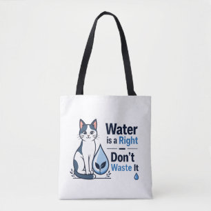 Bolsa Tote Lindo Gato Economize Água Lona Ecológica