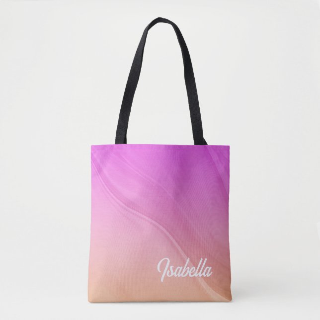 Bolsa Tote Lindo Laranja Rosa Moderno (Frente)