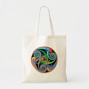 Bolsa Tote Lindo Mandala Celta com Redemoinhos Coloridos