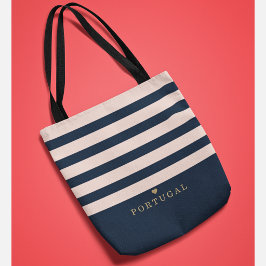 Bolsa Tote Lindo Monograma de Listras Personalizadas do Local